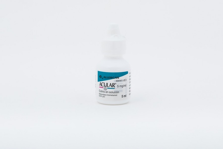 ACULAR 5 mg/ml COLIRIO EN SOLUCION , 1 frasco de 5 ml fotografía de la forma farmacéutica.