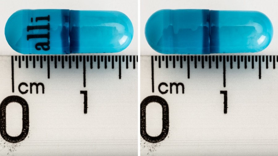 ALLI 60 mg CAPSULAS DURAS ORLISTAT, 120 cápsulas fotografía de la forma farmacéutica.