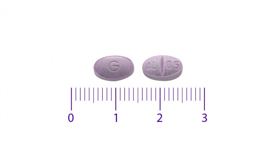 ALPRAZOLAM VIATRIS 0,5 MG COMPRIMIDOS EFG, 30 comprimidos fotografía de la forma farmacéutica.