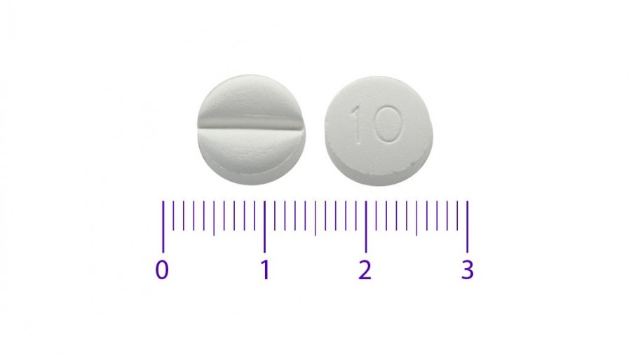 AMLODIPINO VIATRIS 10 MG COMPRIMIDOS EFG, 30 comprimidos fotografía de la forma farmacéutica.