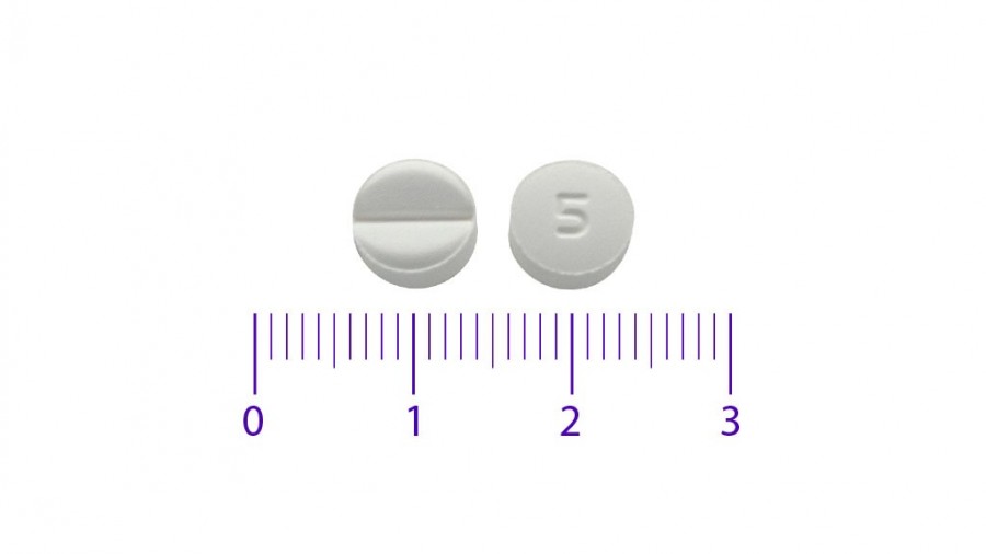 AMLODIPINO VIATRIS 5 MG COMPRIMIDOS EFG, 30 comprimidos fotografía de la forma farmacéutica.