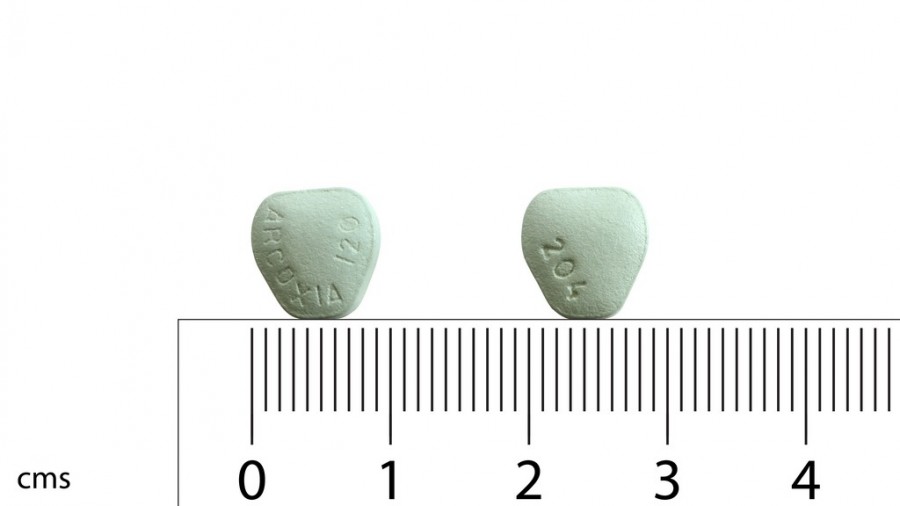 ARCOXIA 120 mg COMPRIMIDOS RECUBIERTOS CON PELICULA , 7 comprimidos fotografía de la forma farmacéutica.