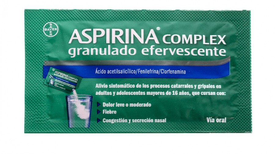 ASPIRINA COMPLEX GRANULADO EFERVESCENTE, 10 sobres fotografía de la forma farmacéutica.