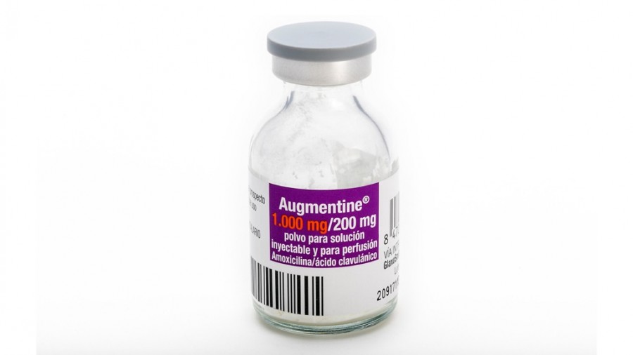 AUGMENTINE 1.000 mg/200 mg POLVO PARA SOLUCION  INYECTABLE Y PARA PERFUSION, 100 viales fotografía de la forma farmacéutica.