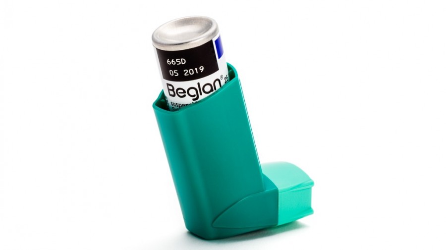 BEGLAN 25 microgramos/inhalación, suspensión para inhalación en envase a presión , 1 inhalador de 120 dosis fotografía de la forma farmacéutica.