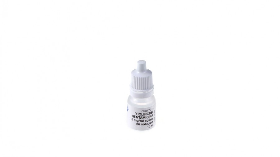 COLIRCUSI GENTAMICINA 3mg/ml COLIRIO EN SOLUCION, 1 frasco de 10 ml fotografía de la forma farmacéutica.