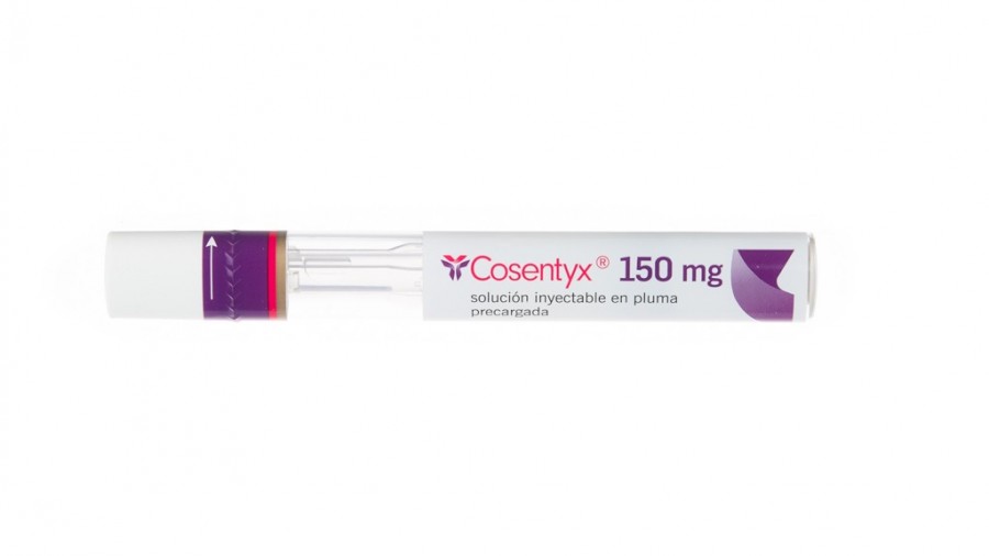 COSENTYX 150 MG SOLUCION INYECTABLE EN PLUMA PRECARGADA, 2 plumas precargadas 1 ml fotografía de la forma farmacéutica.
