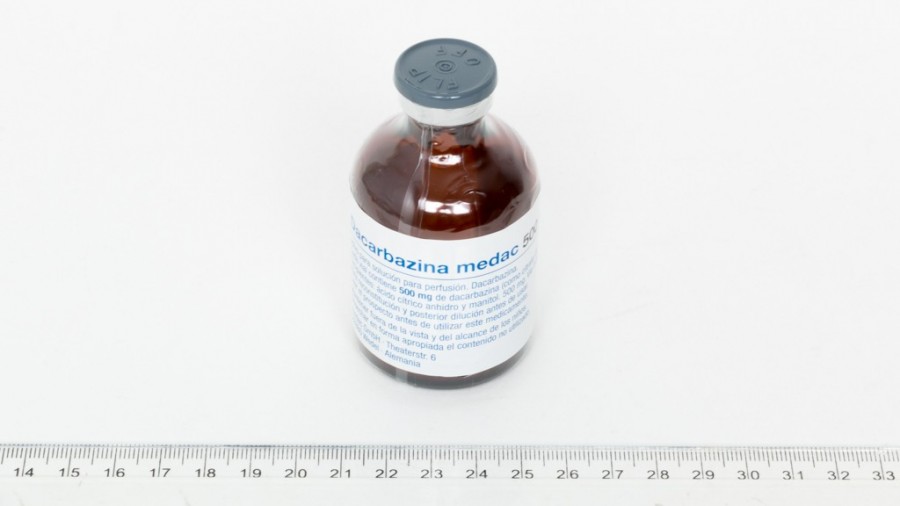 DACARBAZINA MEDAC 500 mg POLVO PARA SOLUCION PARA PERFUSION, 1 vial fotografía de la forma farmacéutica.