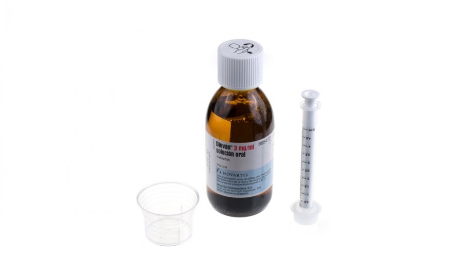DIOVAN 3mg/ml SOLUCION ORAL , 1 frasco de 160 ml fotografía de la forma farmacéutica.