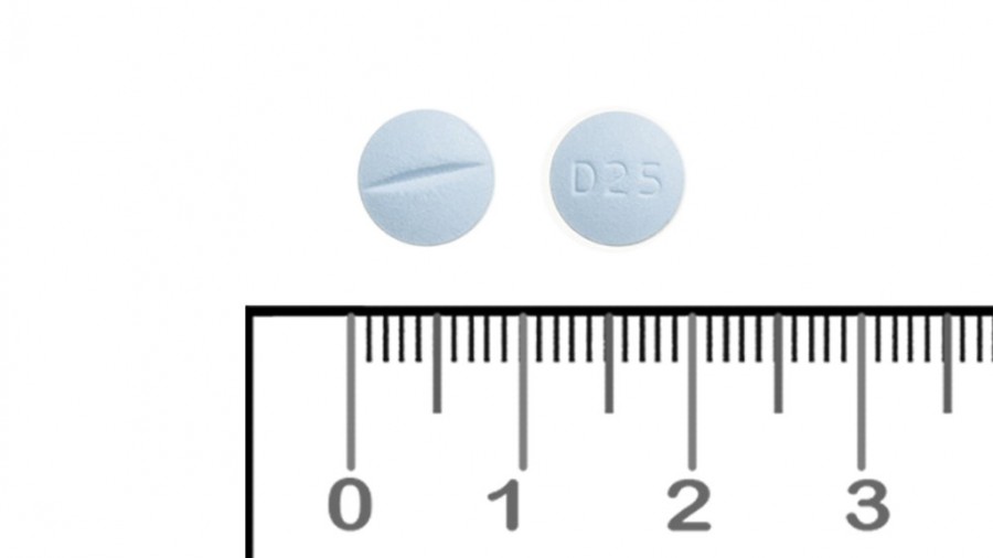 DORMIREL 25 mg COMPRIMIDOS RECUBIERTOS CON PELICULA, 16 comprimidos fotografía de la forma farmacéutica.