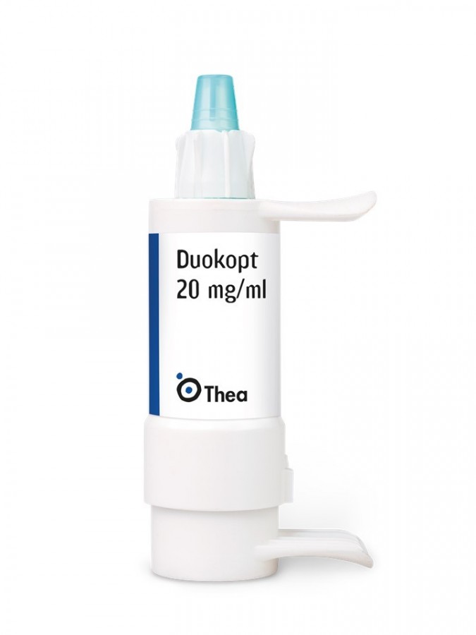 DUOKOPT 20MG/ML+5MG/ML COLIRIO EN SOLUCION , 10 ml fotografía de la forma farmacéutica.