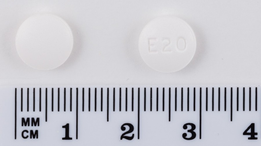 EBASTINA SANDOZ 20 MG COMPRIMIDOS BUCODISPERSABLES EFG , 20 comprimidos fotografía de la forma farmacéutica.