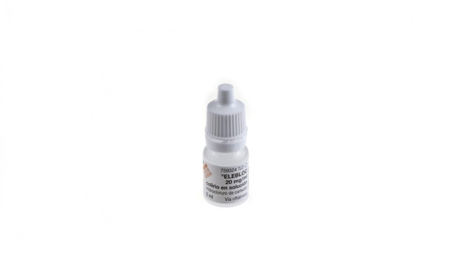 ELEBLOC 20 mg/ml COLIRIO EN SOLUCION , 1 frasco de 5 ml fotografía de la forma farmacéutica.