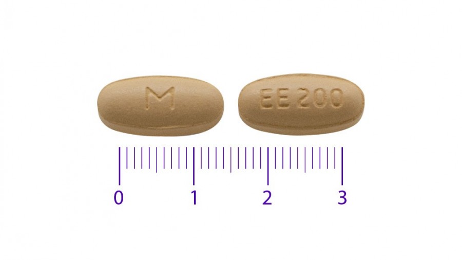 ENTACAPONA VIATRIS 200 MG COMPRIMIDOS RECUBIERTOS CON PELICULA EFG, 100 comprimidos fotografía de la forma farmacéutica.