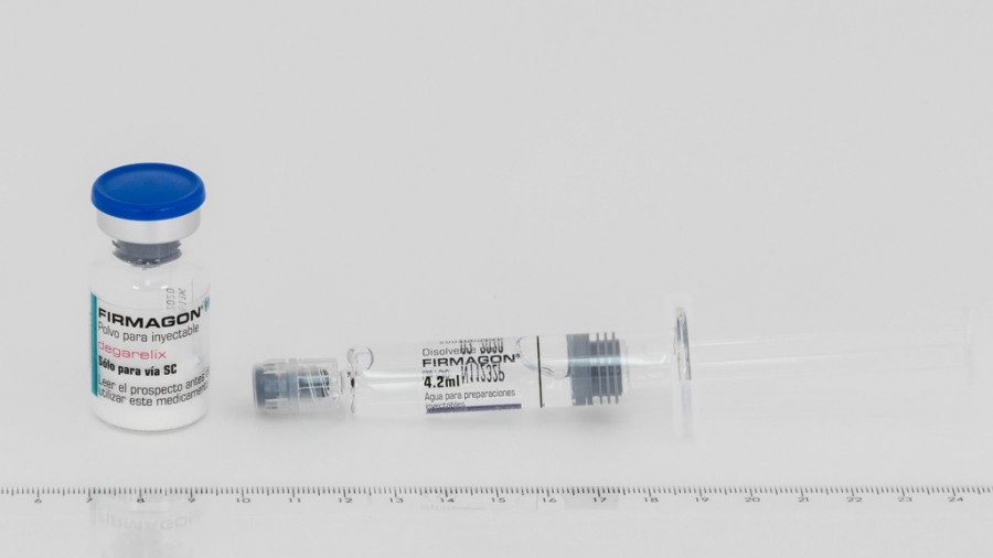 FIRMAGON 80 mg POLVO Y DISOLVENTE PARA SOLUCION INYECTABLE, 1 vial + 1 jeringa precargada de disolvente fotografía de la forma farmacéutica.