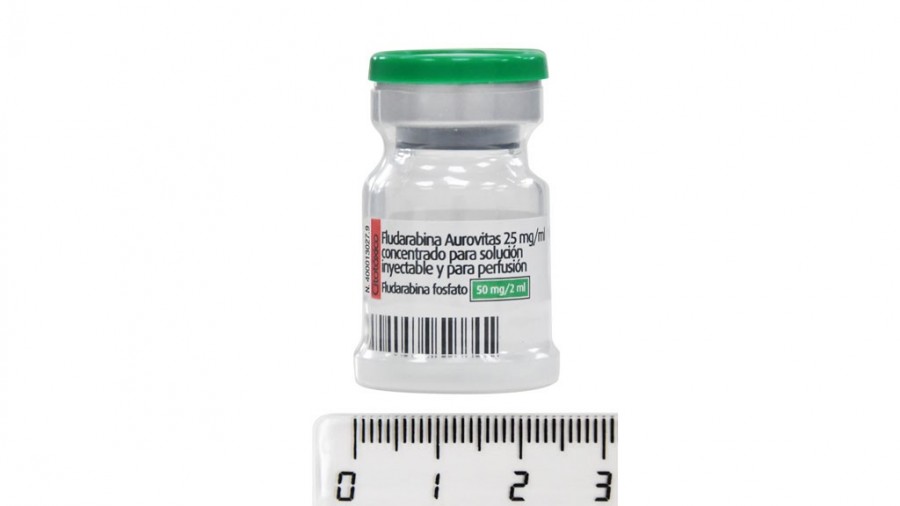 FLUDARABINA AUROVITAS 25 MG/ML CONCENTRADO PARA SOLUCION INYECTABLE Y PARA PERFUSION, 1 vial de 2 ml fotografía de la forma farmacéutica.