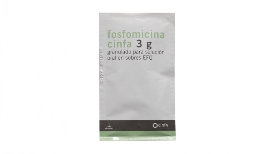 FOSFOMICINA CINFA 3 G GRANULADO PARA SOLUCION ORAL EN SOBRES EFG, 2 sobres fotografía de la forma farmacéutica.