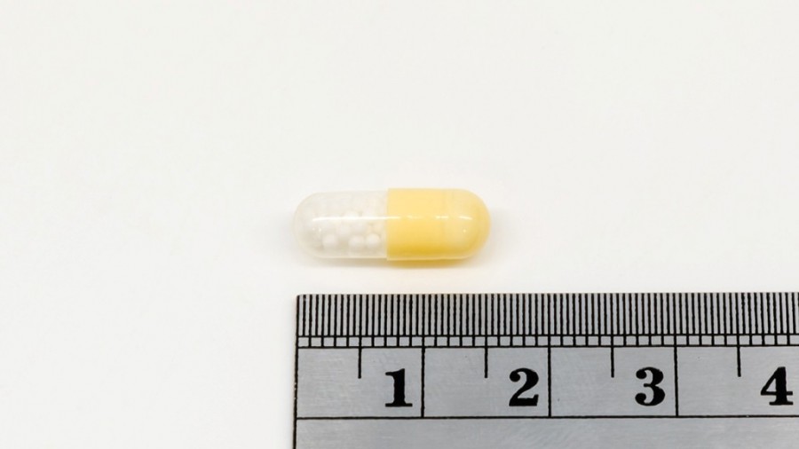 GELOTRADOL 100 mg CAPSULAS DURAS DE LIBERACION PROLONGADA, 60 cápsulas fotografía de la forma farmacéutica.