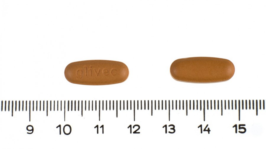 GLIVEC 400 mg COMPRIMIDOS RECUBIERTOS CON PELICULA, 30 comprimidos fotografía de la forma farmacéutica.