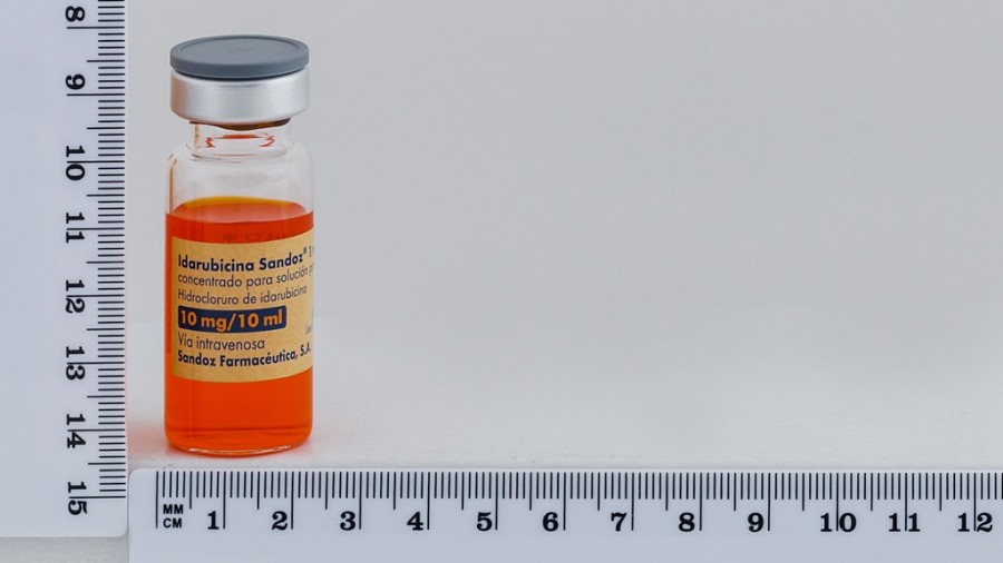 IDARUBICINA SANDOZ 1 MG/ML CONCENTRADO PARA SOLUCIÓN PARA PERFUSIÓN ,  1 vial de 10 ml fotografía de la forma farmacéutica.