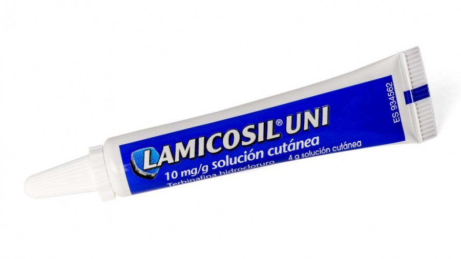 LAMICOSIL UNI 10 mg/g SOLUCION CUTANEA , 1 tubo de 4 g fotografía de la forma farmacéutica.