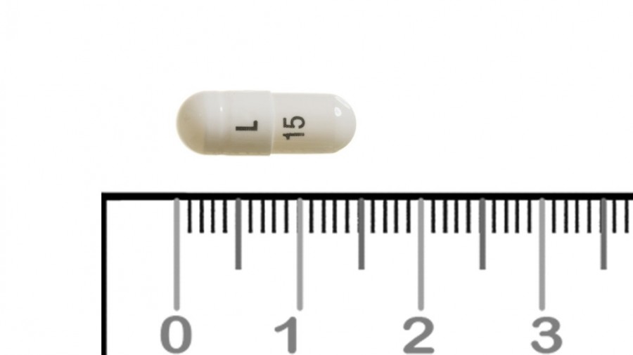 LANSOPRAZOL CINFAMED 15 mg CAPSULAS GASTRORRESISTENTES EFG, 28 cápsulas fotografía de la forma farmacéutica.