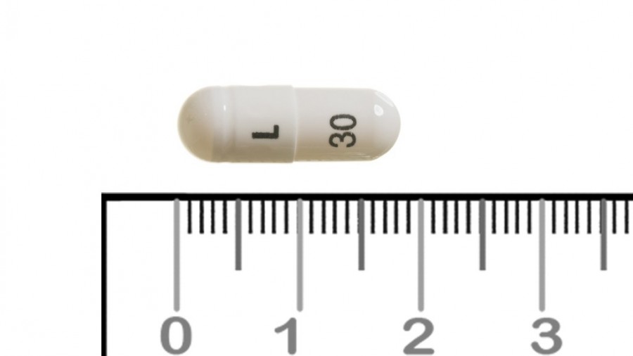 LANSOPRAZOL CINFAMED 30 mg CAPSULAS GASTRORRESISTENTES EFG, 28 cápsulas fotografía de la forma farmacéutica.