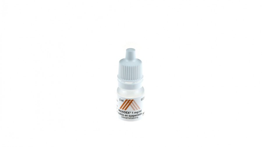 MAXIDEX 1 MG/ML COLIRIO EN SUSPENSIÓN , 1 frasco de 5 ml fotografía de la forma farmacéutica.