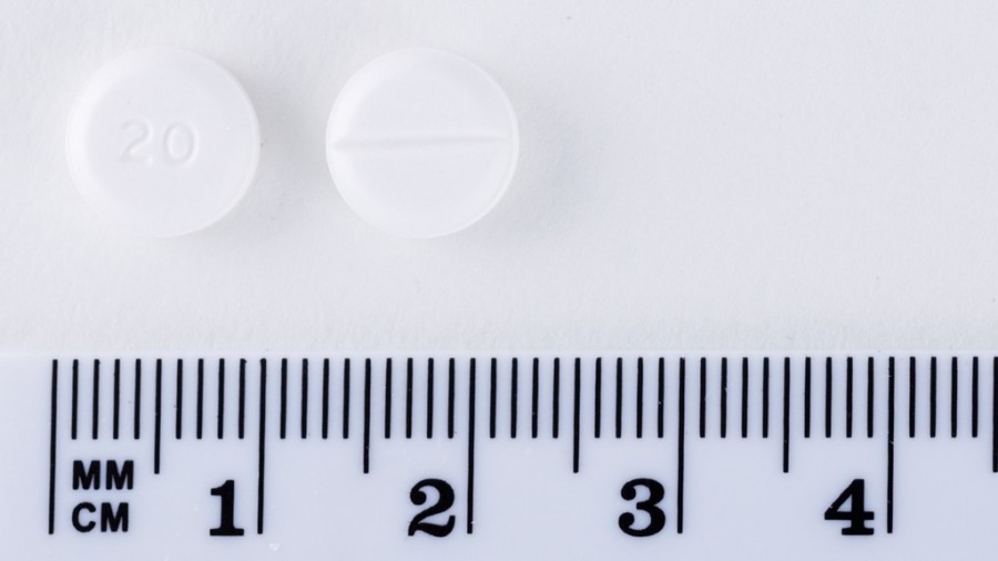 MONONITRATO DE ISOSORBIDA SANDOZ 20 mg COMPRIMIDOS EFG , 80 comprimidos fotografía de la forma farmacéutica.