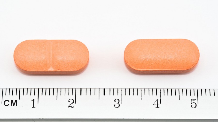 MYOXAM 600 mg COMPRIMIDOS RECUBIERTOS, 500 comprimidos fotografía de la forma farmacéutica.