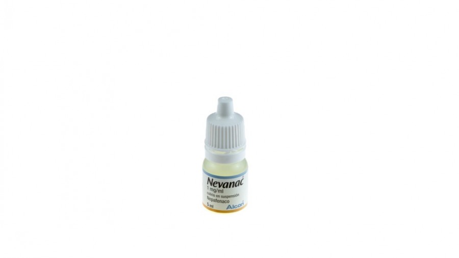 NEVANAC 1 mg/ml COLIRIO EN SUSPENSION, 1 frasco de 5 ml fotografía de la forma farmacéutica.