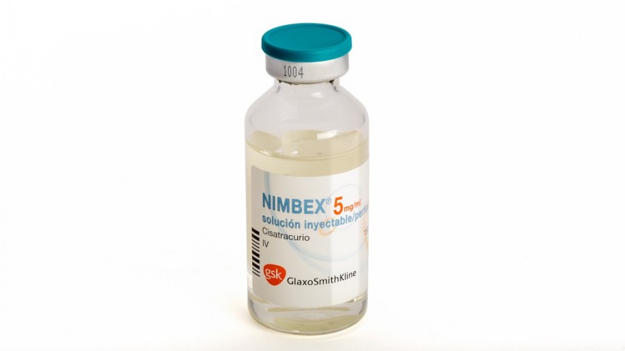 NIMBEX 5mg/ml SOLUCION INYECTABLE/PERFUSION, 1 vial de 30 ml fotografía de la forma farmacéutica.