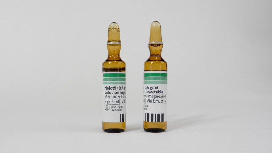 NOLOTIL 0,4 g/ml SOLUCION INYECTABLE Y PARA PERFUSION , 100 ampollas de 5 ml fotografía de la forma farmacéutica.
