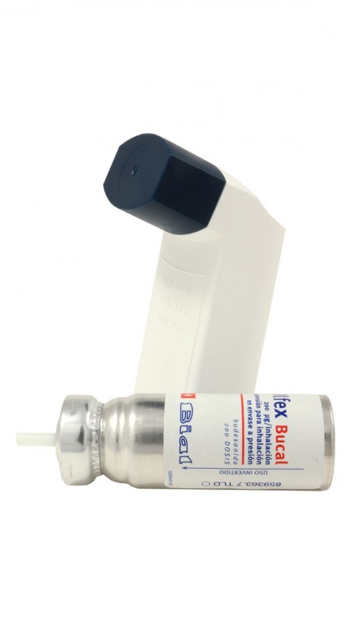 OLFEX BUCAL 200 microgramos/INHALACION,  SUSPENSION PARA INHALACION EN ENVASE A PRESION , 1 inhalador de 200 dosis fotografía de la forma farmacéutica.