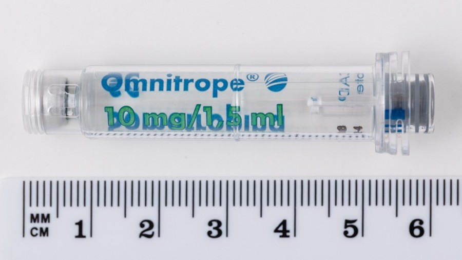 OMNITROPE 10 MG/1,5 ML SOLUCION INYECTABLE EN CARTUCHO, 5 cartuchos precargados de 1,5 ml (SurePal 10) fotografía de la forma farmacéutica.