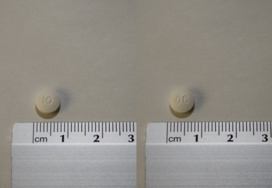 OXYCONTIN 10 mg COMPRIMIDOS DE LIBERACION PROLONGADA , 28 comprimidos fotografía de la forma farmacéutica.