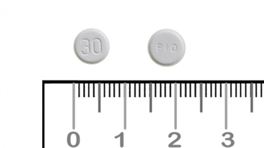 PIOGLITAZONA CINFA 30 MG COMPRIMIDOS EFG, 56 comprimidos fotografía de la forma farmacéutica.