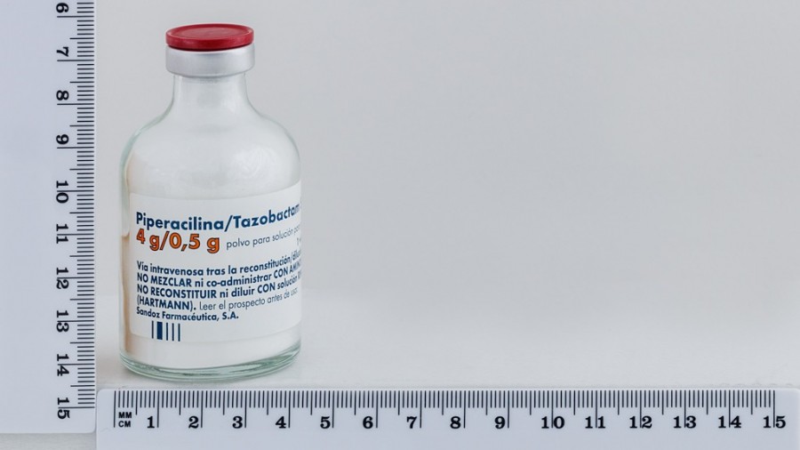 PIPERACILINA/TAZOBACTAM SANDOZ 4 G/0,5 G POLVO PARA SOLUCION PARA PERFUSION , 10 viales de 50 ml fotografía de la forma farmacéutica.