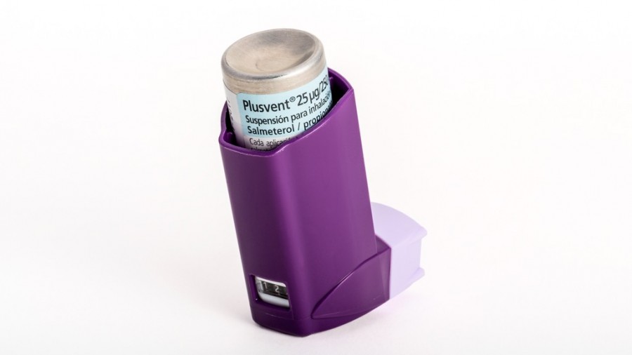 PLUSVENT 25 microgramos/250 microgramos/inhalación, suspensión para inhalación envase a presión, 1 inhalador de 120 dosis fotografía de la forma farmacéutica.