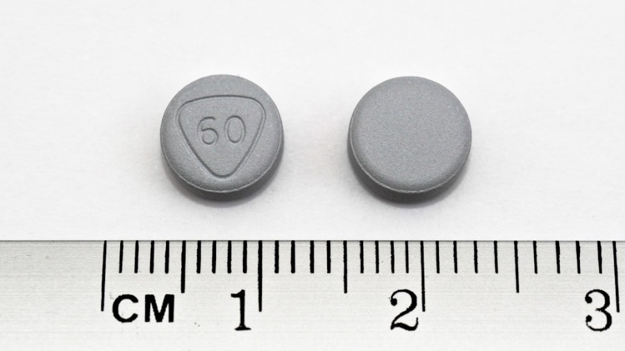 PRILIGY 60 mg COMPRIMIDOS RECUBIERTOS CON PELICULA, 6 comprimidos fotografía de la forma farmacéutica.