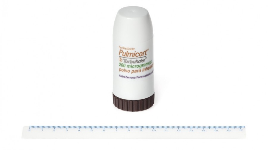 PULMICORT TURBUHALER 200 microgramos/inhalación POLVO PARA INHALACION, 1 inhalador de 100 dosis fotografía de la forma farmacéutica.