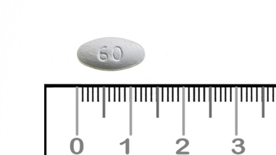 RALOXIFENO CINFAMED 60 MG COMPRIMIDOS RECUBIERTOS CON PELICULA EFG, 28 comprimidos fotografía de la forma farmacéutica.