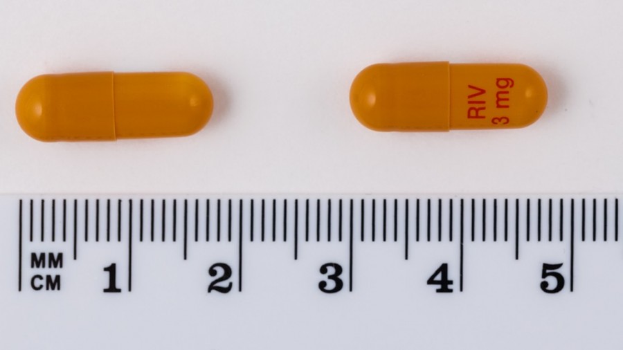 RIVASTIGMINA SANDOZ 3 mg CAPSULAS DURAS EFG, 56 cápsulas fotografía de la forma farmacéutica.