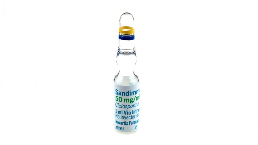 SANDIMMUN 50 mg/ml CONCENTRADO PARA SOLUCION PARA PERFUSION , 10 ampollas de 1 ml fotografía de la forma farmacéutica.