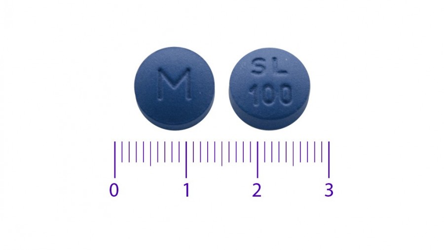 SILDENAFILO VIATRIS 100 MG COMPRIMIDOS RECUBIERTOS CON PELICULA EFG, 4 comprimidos fotografía de la forma farmacéutica.