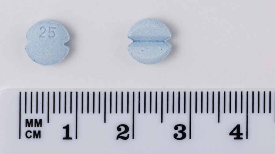 SILDENAFILO SANDOZ 25 mg COMPRIMIDOS EFG,4 comprimidos (PVC/PVDC/AL) fotografía de la forma farmacéutica.