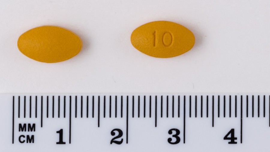 TADALAFILO SANDOZ 10 MG COMPRIMIDOS RECUBIERTOS CON PELICULA EFG, 4 comprimidos (Blister PVC/ACLAR/PVC-Al) fotografía de la forma farmacéutica.