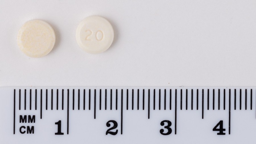 TELMISARTAN SANDOZ 20 mg COMPRIMIDOS EFG , 28 comprimidos fotografía de la forma farmacéutica.