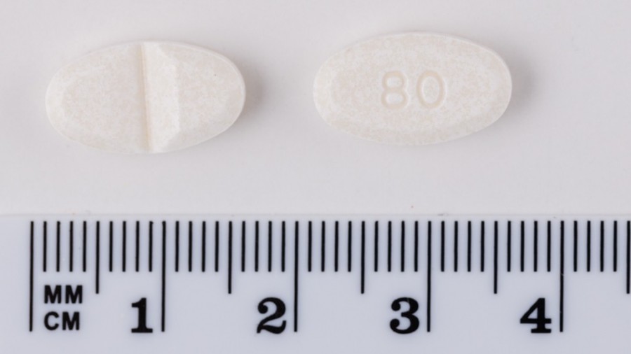 TELMISARTAN SANDOZ 80 mg COMPRIMIDOS EFG , 28 comprimidos fotografía de la forma farmacéutica.
