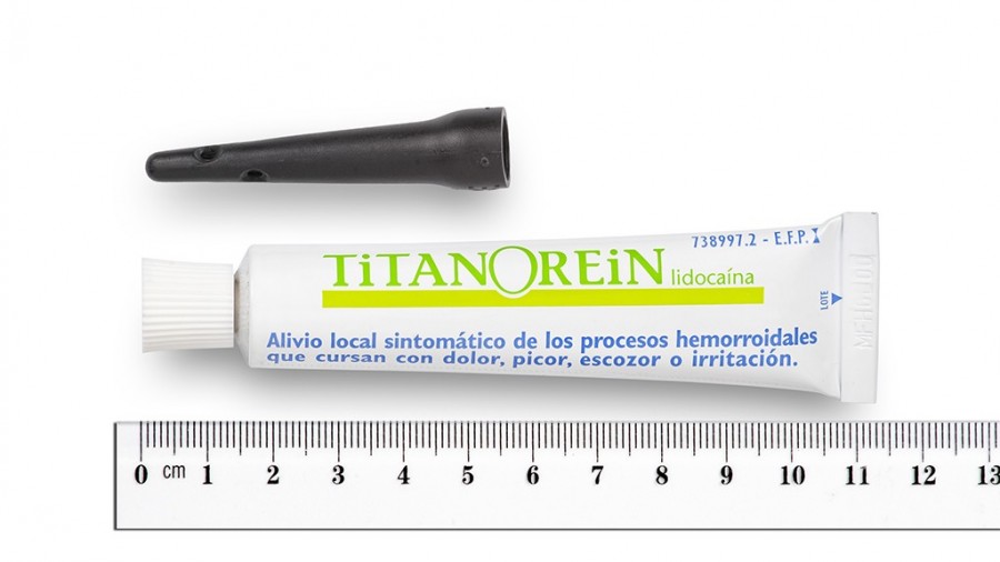 TITANOREIN LIDOCAINA CREMA RECTAL, 1 tubo de 20 g fotografía de la forma farmacéutica.